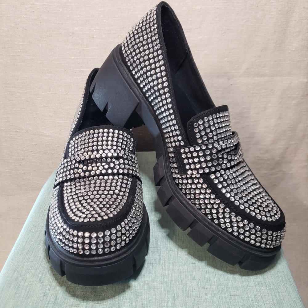 Steve Madden Rhinestone Studded Loafers